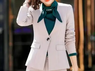 only blazer Осенний Fmasuth элегантный костюм с рюшами для офиса, костюм с юбкой, Осенний блейзер с длинными рукавами, куртка+ юбка, 2 предмета, Женский костюм с юбкой для работы - Цвет: only blazer