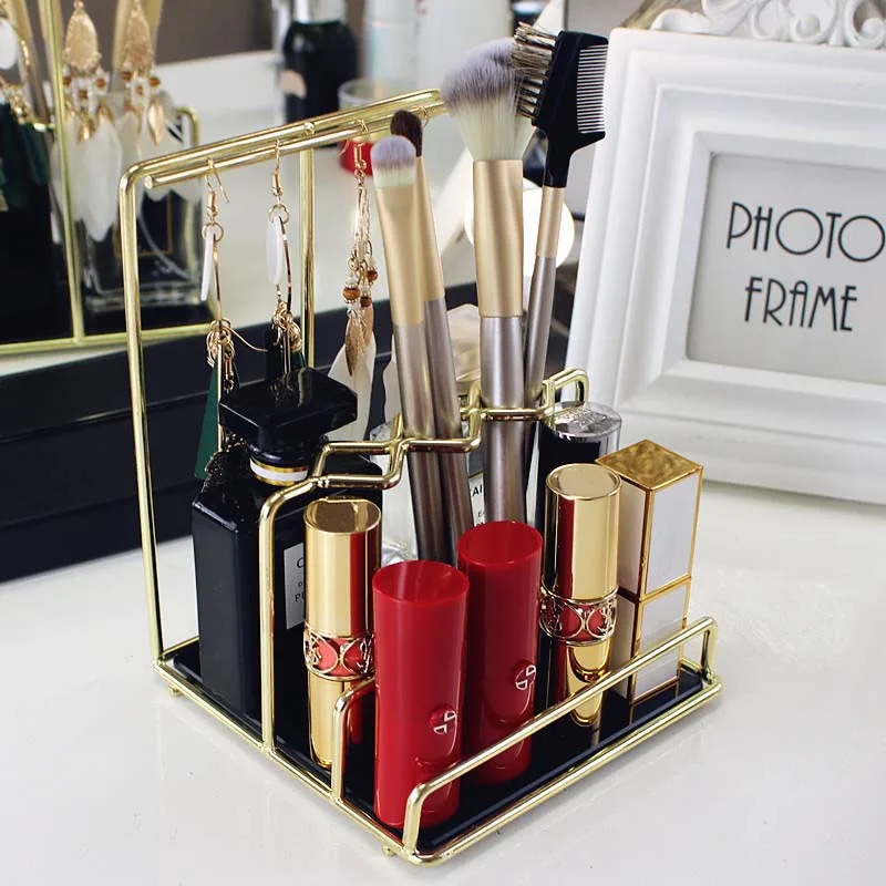 

Makeup Lipstick Storage Rack Desktop Beauty Cosmetic Brush Jewelry Holder Dressing Table Finishing Storage box Makeup Organizer