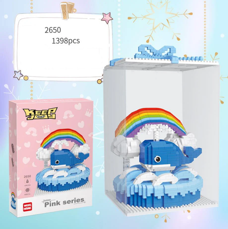 Сказочный замок с изображением голубого Кита вкусные пирожные микро Алмазный