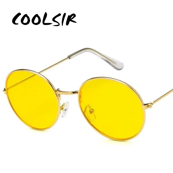 Женские круглые солнцезащитные очки COOLSIR красные желтые синие зеленые с