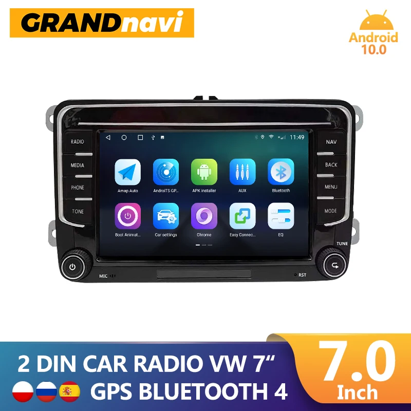 

GRANDnavi 2 Din Car radio Android 10 GPS Navigation For VW Passat B6 touran volkswagen Skoda Octavia polo golf Multimedia Player