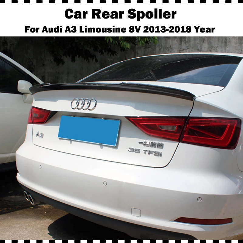 Задний спойлер из углеродного волокна крыло для audi A3 лимузин седан 2014 2018 8V CF