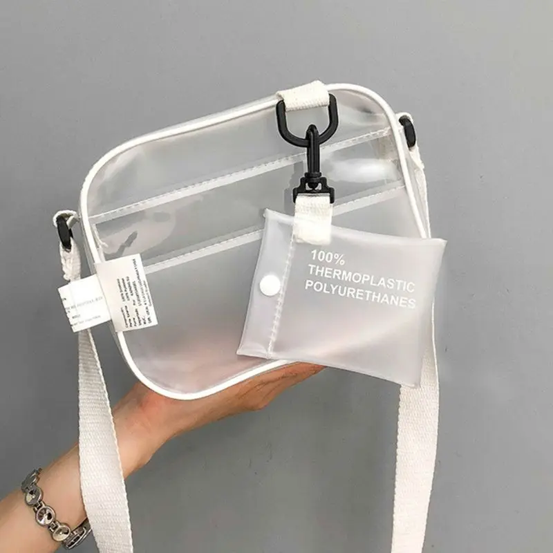

Fashion Women Transparent PVC Shoulder Bag Summer Beach Purse Crossbody Tote QXNC