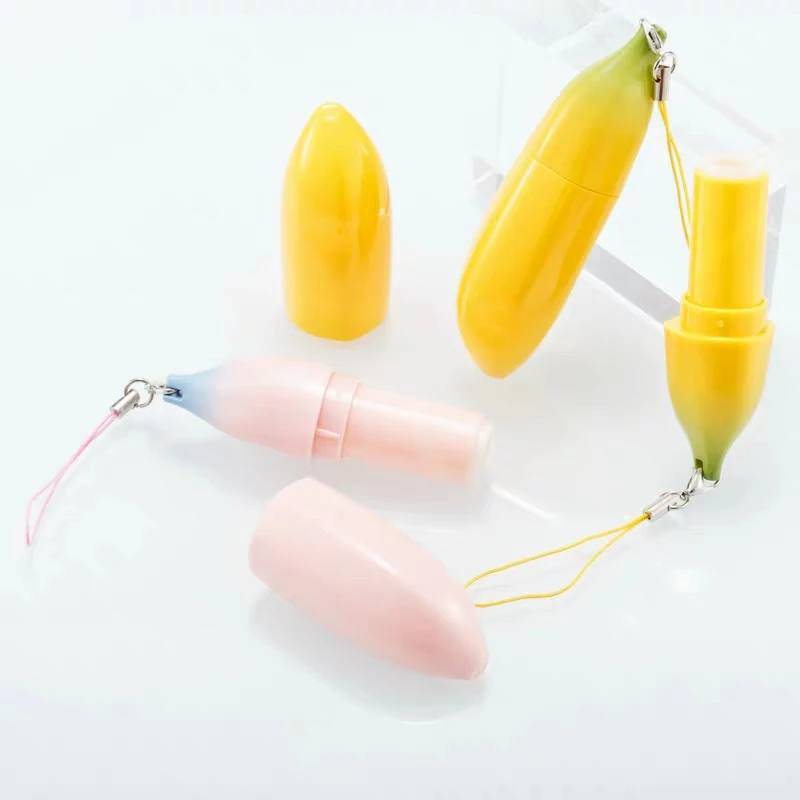 12.1mm Empty pink yellow banana shape Lipstick tube cute lipstick container 50pcs |