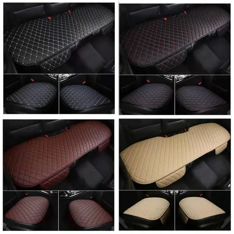 

1/3PCS PU Leather Cars Seat Cushion Universal Covers Set Front Rear Car Seat Covers Car Styling Interior Accessories Full Set