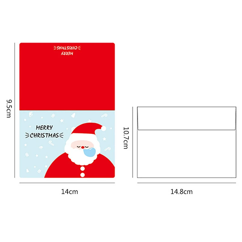 8Pcs Handmade Merry Christmas Paper Greeting Card With Envelope Writing Gift DIY Cards Navidad 40OCT7 | Дом и сад