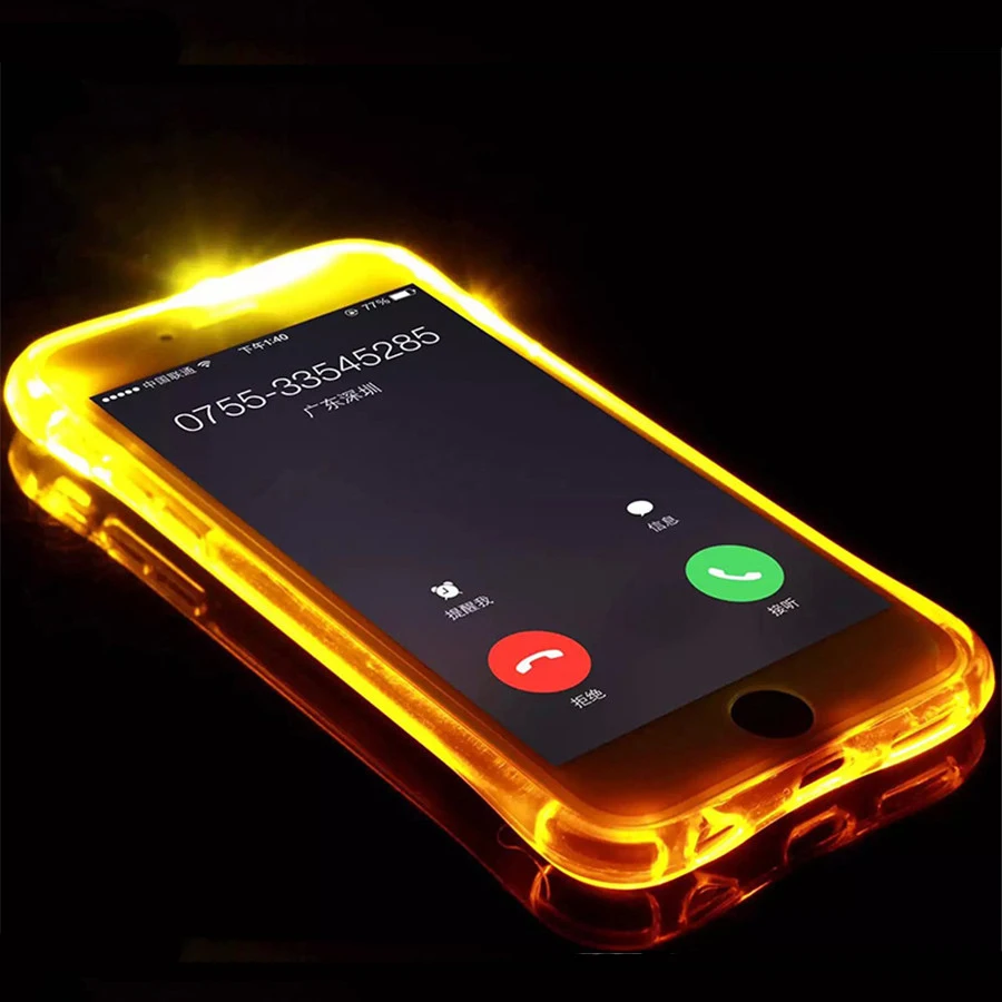LED Flash Light Up Remind Incoming Call TPU Case For iPhone 5S SE 6S 7 8 Plus X XR XS MAX 11 Pro Cover AntiKnock Soft Phone |