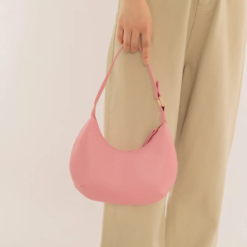

Women Bag PU Bucket Casual Solid Zipper SOFT Shoulder Bag Handbag Purse Designer Bag Simple High Quality Girls Bag