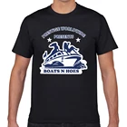 Футболка мужская хлопковая, базовая черная рубашка с рисунком лодки и мороза, топ для подарка по всему миру, XXXL