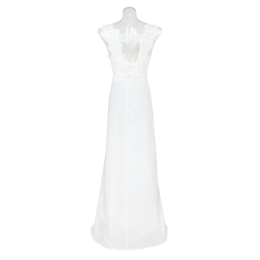 Новое Сексуальное Женское кружевное белое вечернее платье без рукавов длиной до