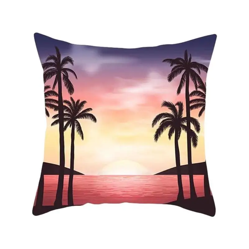 

Plants Beach Decorative Polyester Pillowcases Green Home 45*45cm Leaves Pillow Car Cover Decoration Throw Cushion Cover Sof V7H2