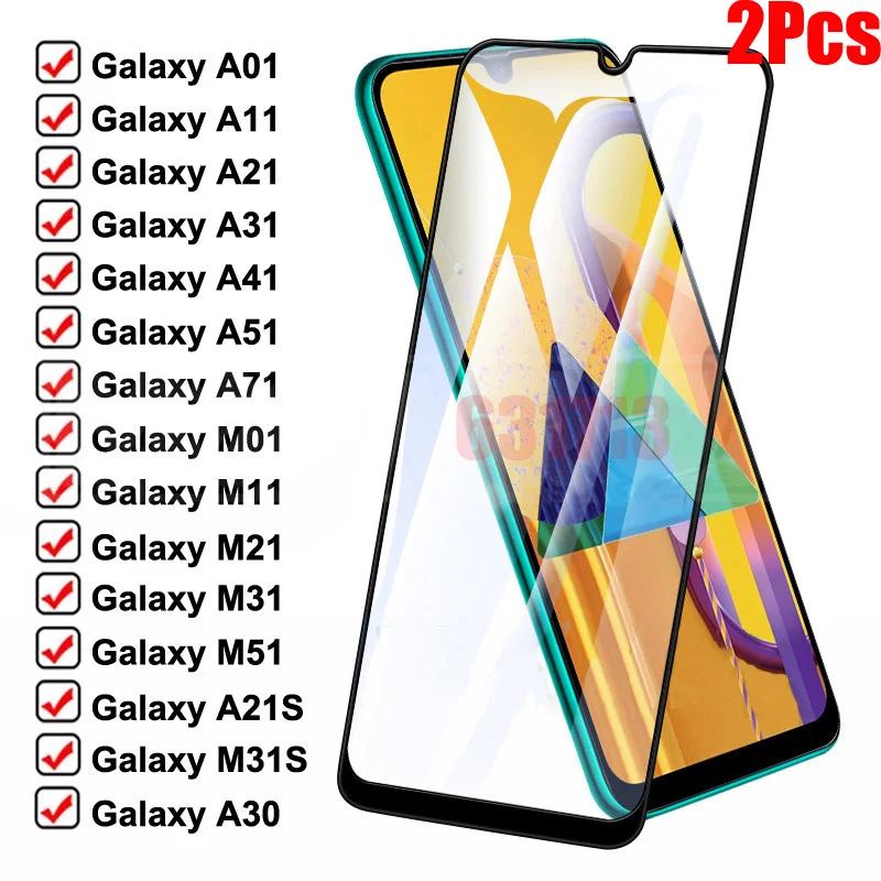 

Защитное стекло для Samsung Galaxy A01, A11, A21, A31, A41, A51, A71, M01, 11, M21, M31, M51, A30, A50, 2 шт.