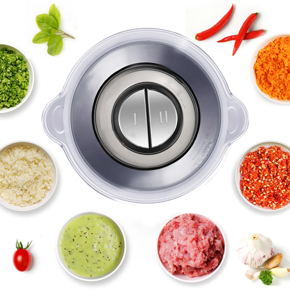 

2 Speeds 500W Stainless steel 2L Capacity Electric Chopper Meat Grinder Mincer Food Processor Slicer for Kicthen