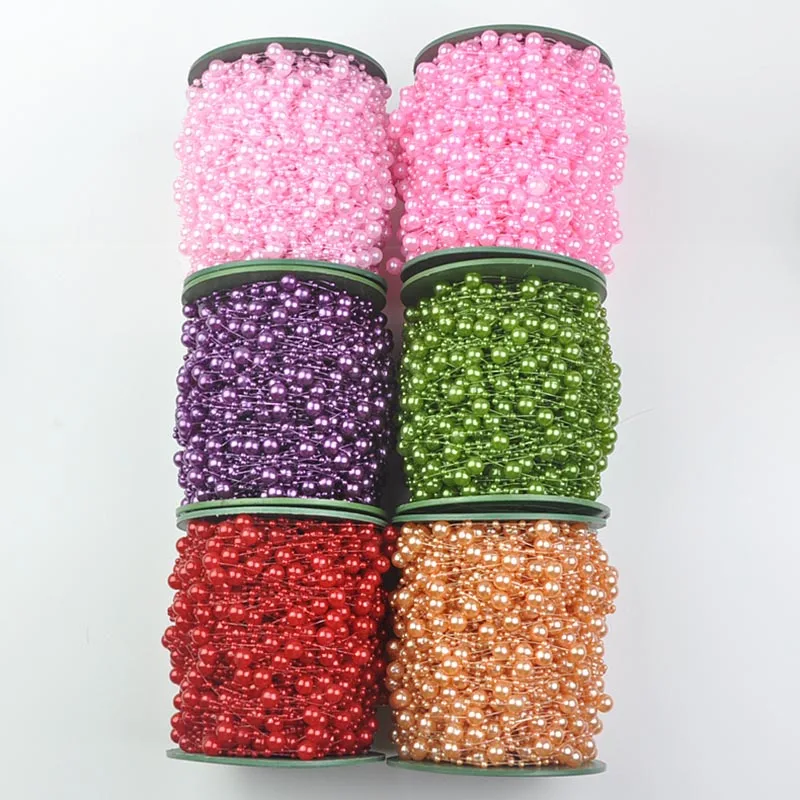 

1 рулон, пластиковая гирлянда из искусственного жемчуга, 60 м