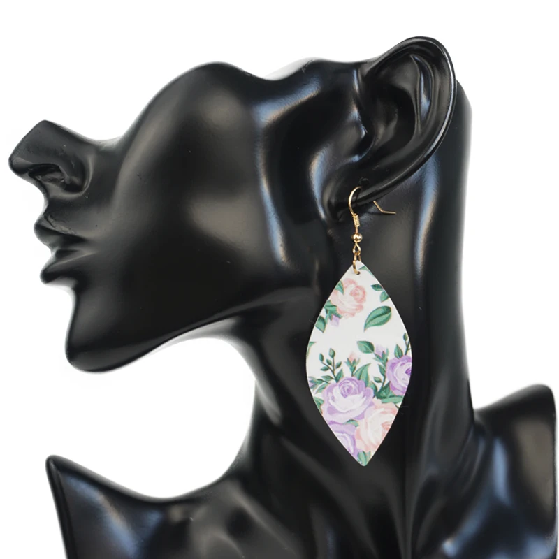 Модные серьги M &amp G из искусственной кожи с цветами для женщин висячие листьями