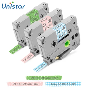 Юнистар 12 мм с милыми иллюстрациями запечатанных лент для совместимы для Brother лента этикеток для принтера цветочный узор печати ярлыков