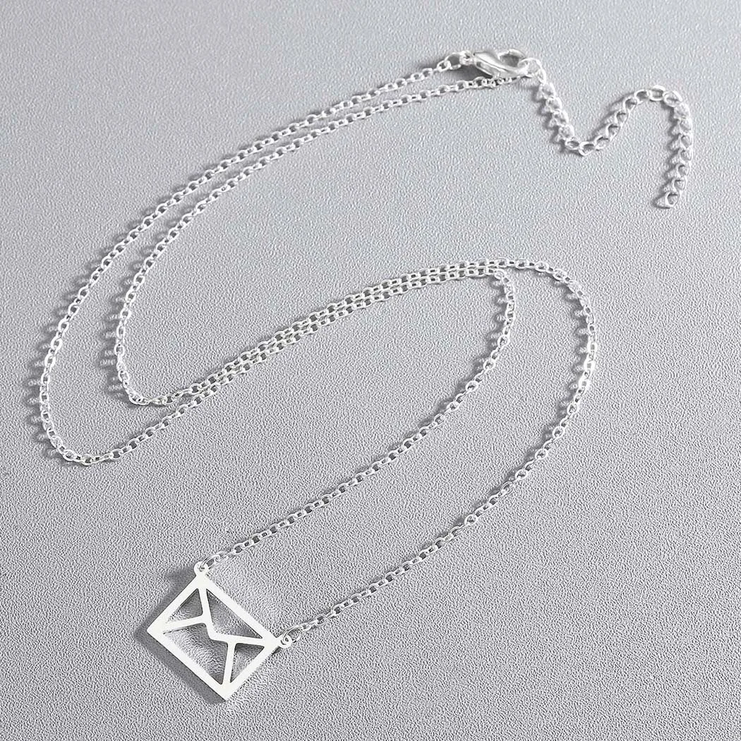 Kinitial милый конверт ожерелье с почтовыми буквами ожерелья кулоном цепочка