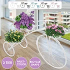 3 ярусная металлическая подставка для растений, стеллаж для хранения цветов и стеллаж для горшков, полка-держатель для дома, внутреннего и наружного декора, сада, балкона, велосипеда