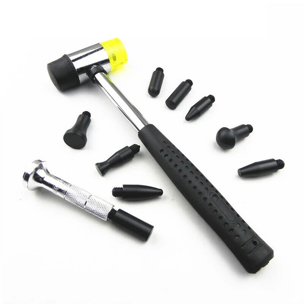 

Dent Removal Kit Rubber Hammer 9 Heads Tap Down Repairing Pen Paintless Dent Repair Tools for Car Motorcycles Accessories