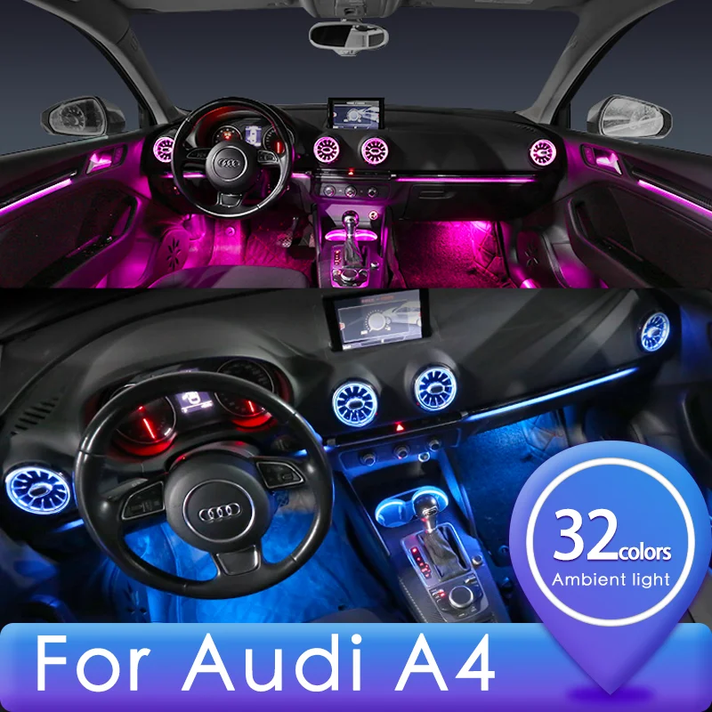 

Светильник для салона audi a4 B8 B6 B7 B5 A4L, декоративные аксессуары, 32 цвета