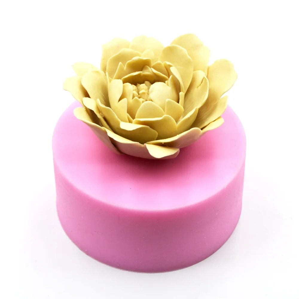 Новая Цветочная Форма 3D для мыла пион помадка торт силиконовая форма шоколадные