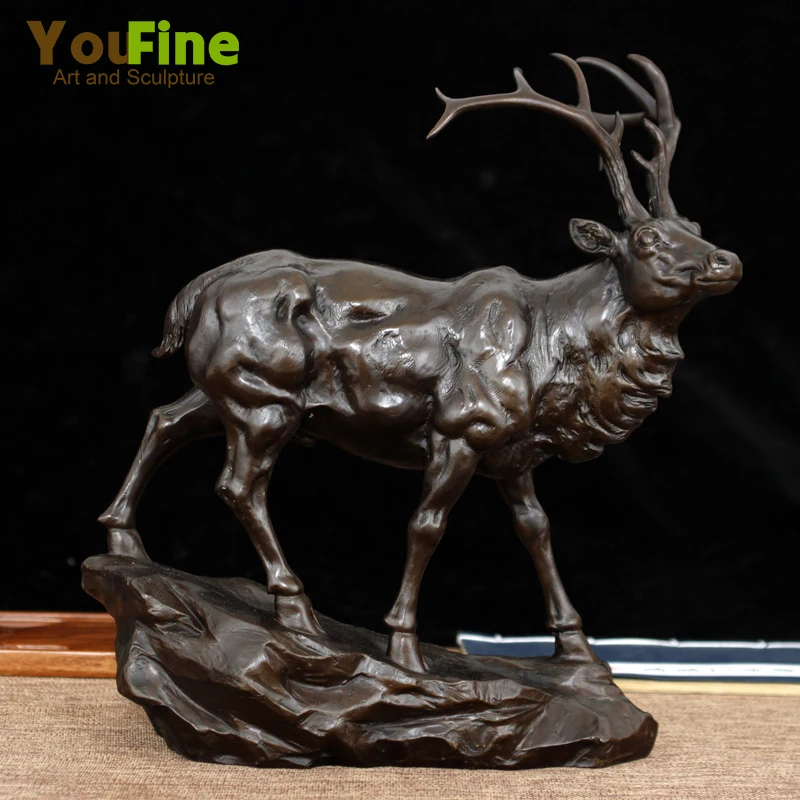 

Бронзовая скульптура оленя, статуя оленя, бронзовая литейная скульптура животного, фигурка оленя, ретро искусство дикой природы, Декор для ...