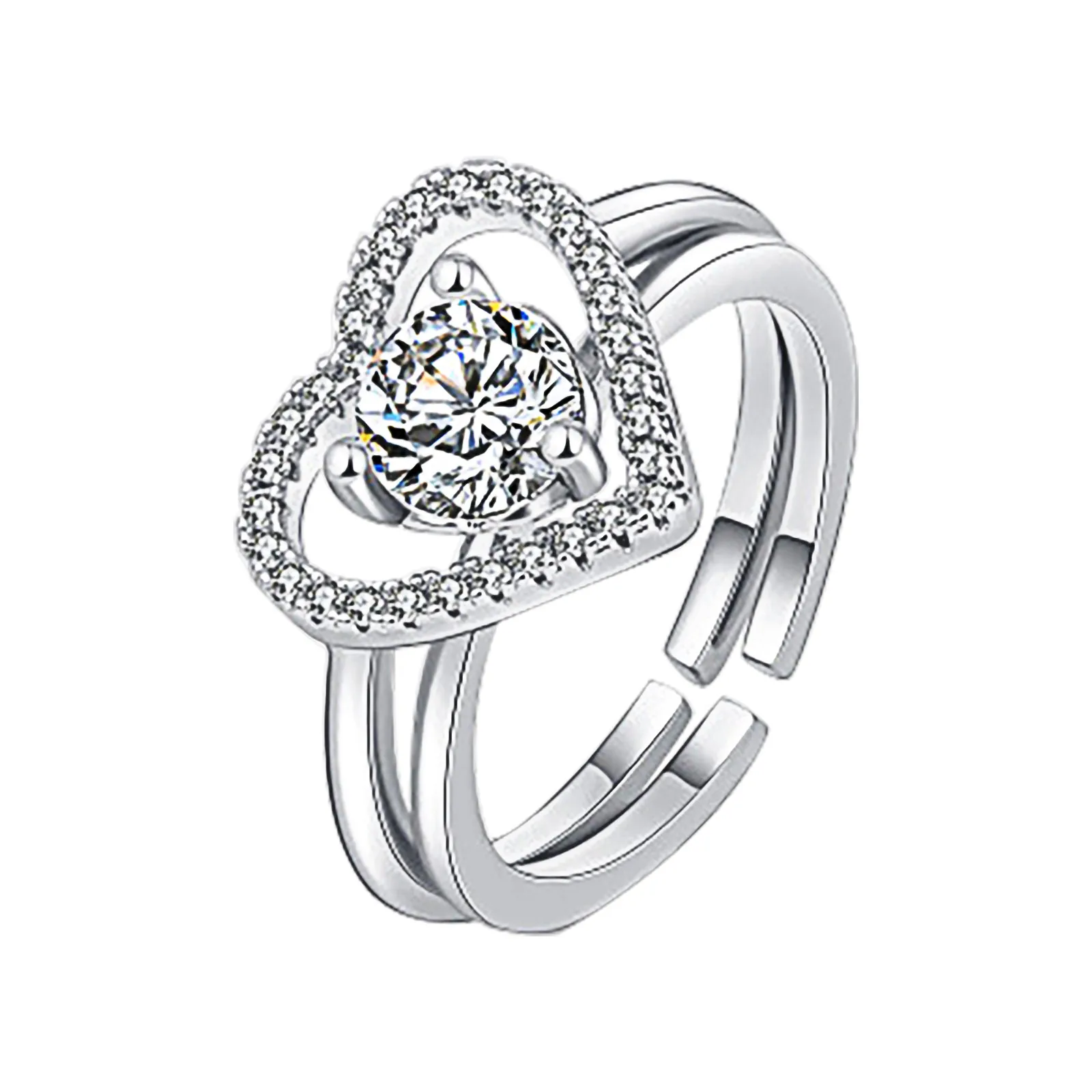 Модное популярное женское кольцо с бриллиантами корона сердце для танцев