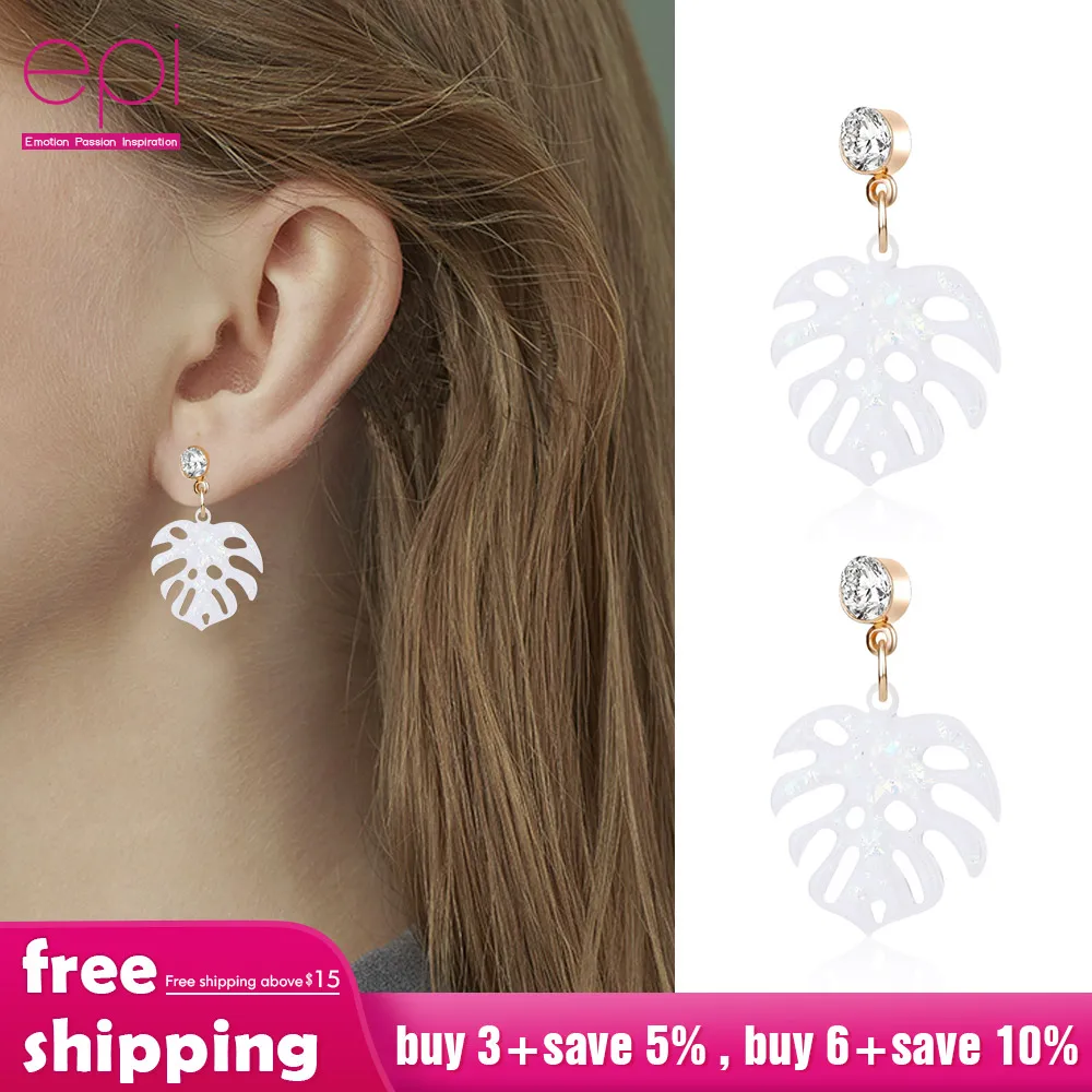 Женские серьги из акриловой смолы с леопардовым принтом ацетат 2020 листья дерева