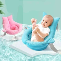 cartoon portable baby shower bath tub pad non slip bathtub mat newborn safety security bath support cushion foldable soft pillow