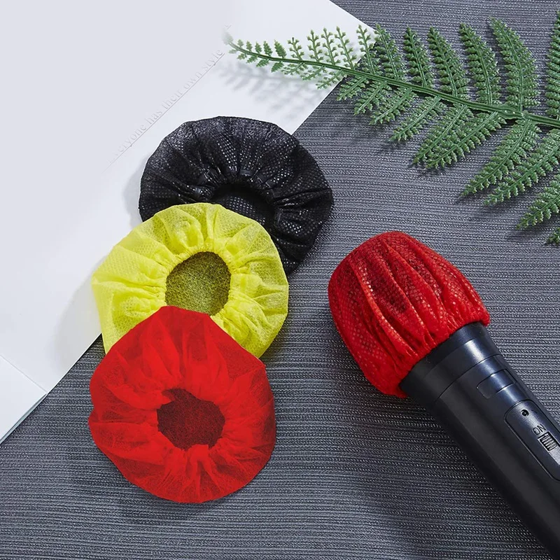 

300 Pcs Disposable Microphone Cover Non-Woven Microphone Cover Windshield for Recording Studio, KTV, Stage Performance