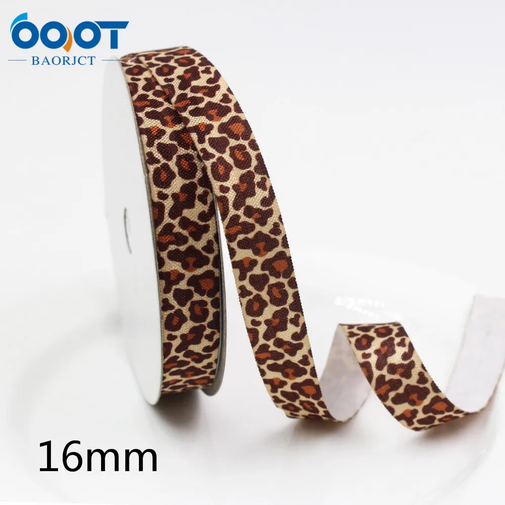 E-20421-655 10yards 5/8'' Leopard print Ribbon Elastic Foldover Elastics Stretch Hair Ties Headbands for Baby Girls Bow | Дом и сад