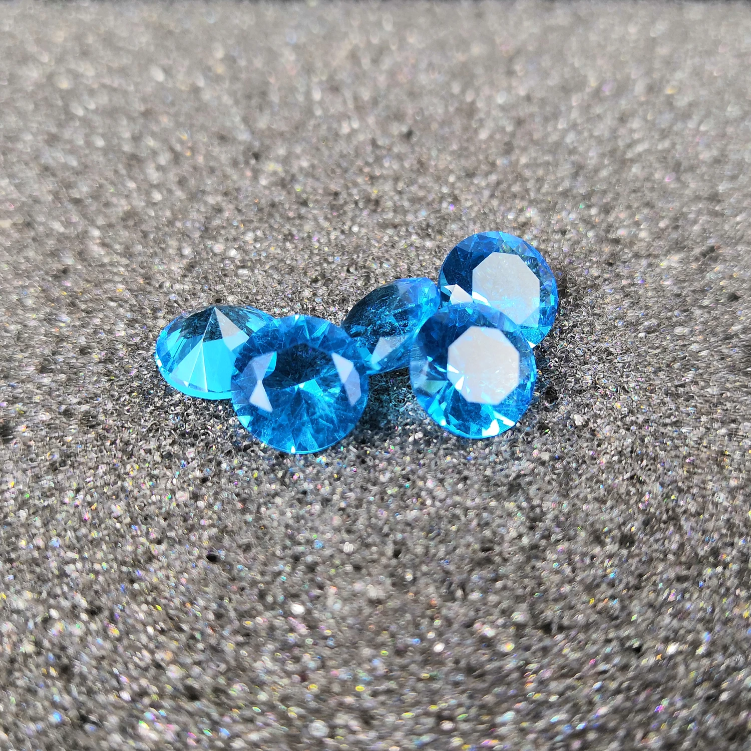 Высококачественные драгоценные камни цвет морской голубой круглая форма для