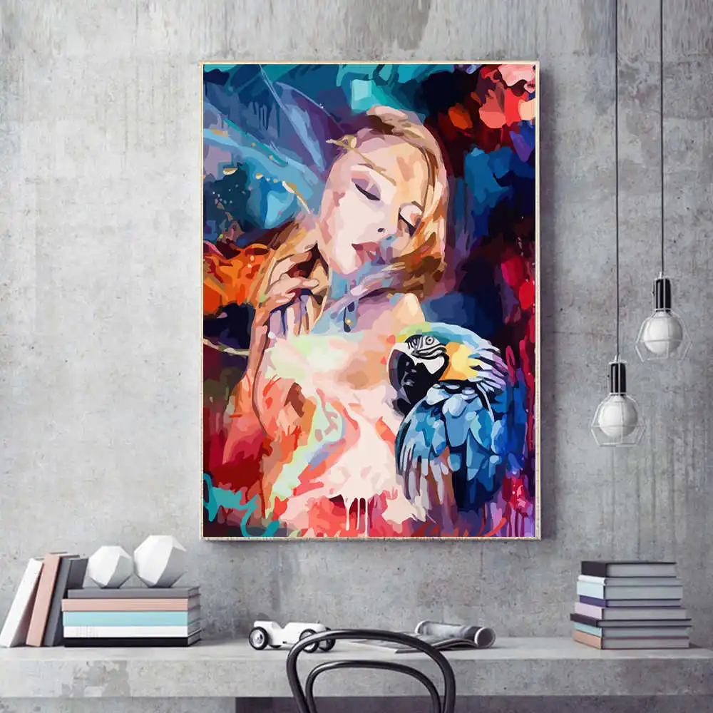 AZQSD DIY Раскраска по номерам Тигра для девочек рисунок на холсте уникальный