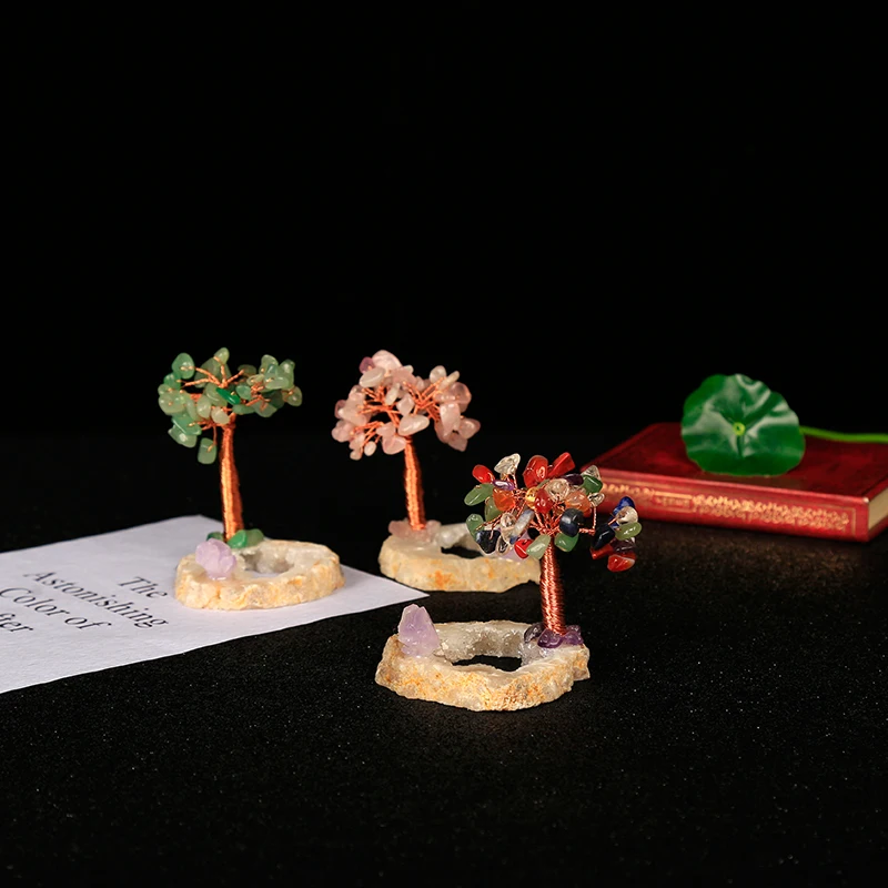 1 шт. натуральный кристалл флюорит гравий дерево медная проволока обмотка