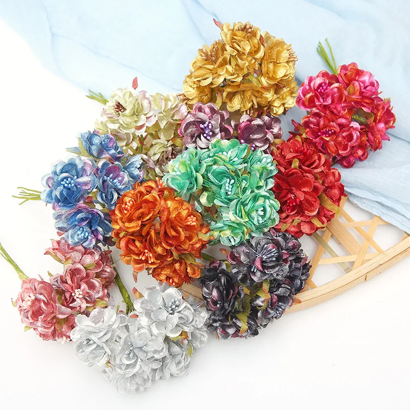 6 шт. 3 см искусственные цветы пластиковый букет гвоздик Свадебные украшения для