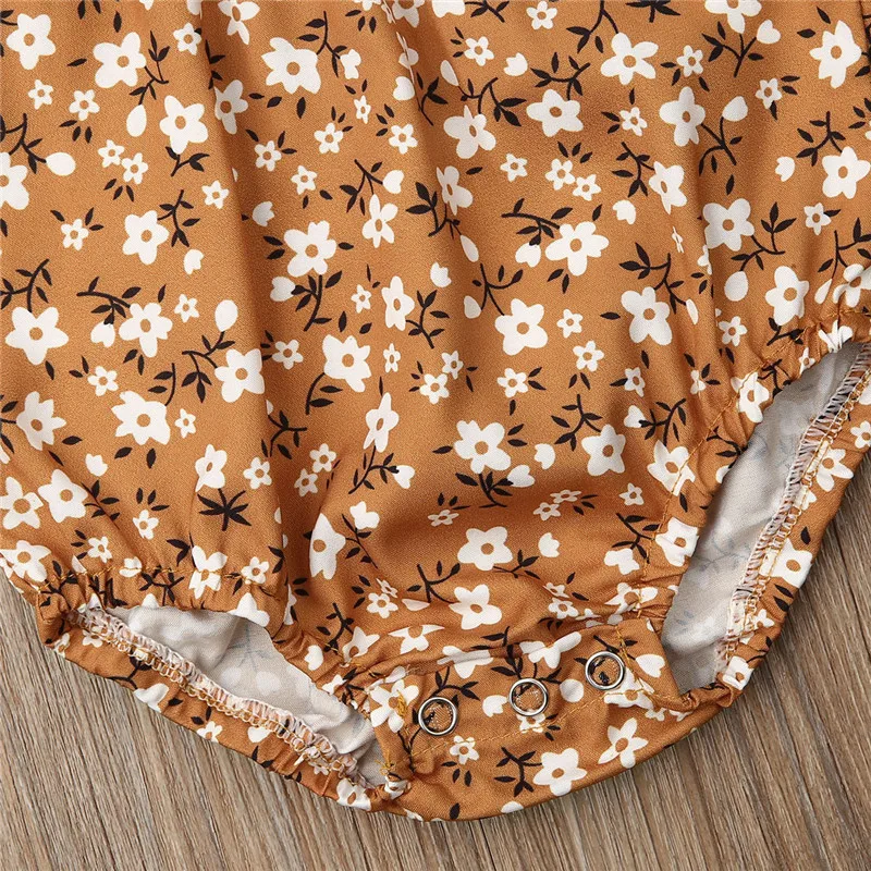 

Newborn Baby Girls Floral Clothes Long Sleeve Ruffle Romper Jumpsuit Outfit