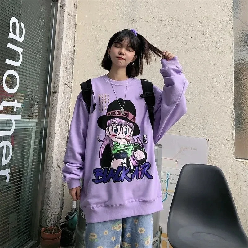 

autumn Korean loose coat Harajuku style top Kawaii Oversized hoodie Sweatshirts two-dimensional Cartoons long-sleeve sweater y2k