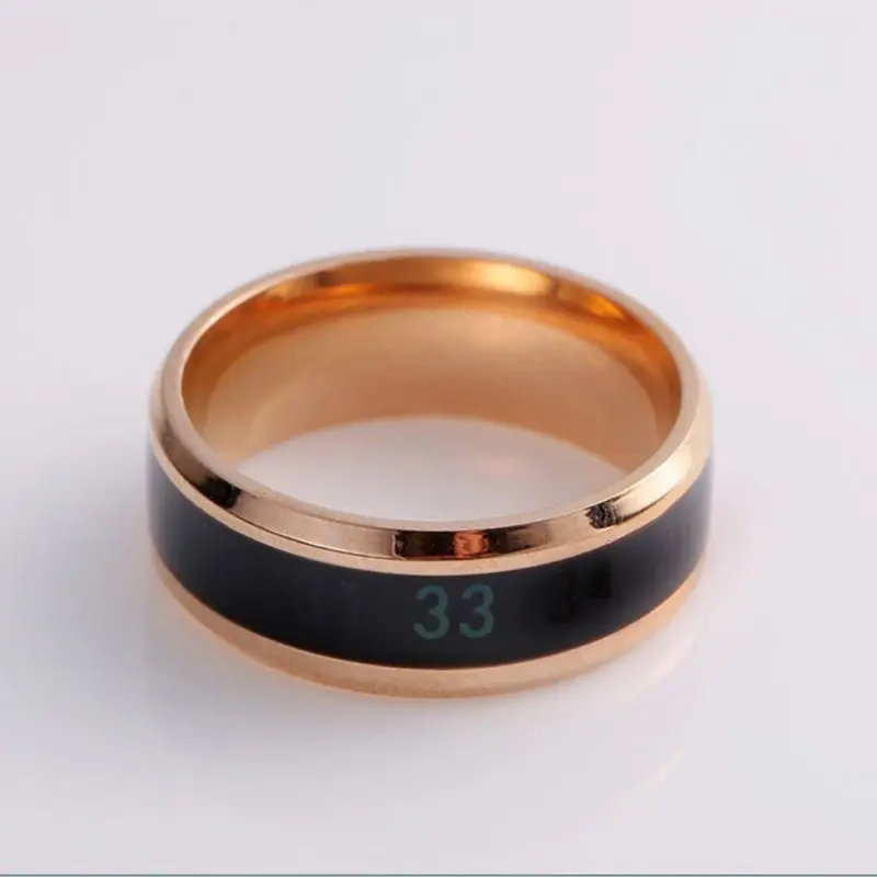 NEW Waterproof Temperature Sense Intelligent Smart Ring Finger Wear Changing Color Titanium Steel New |