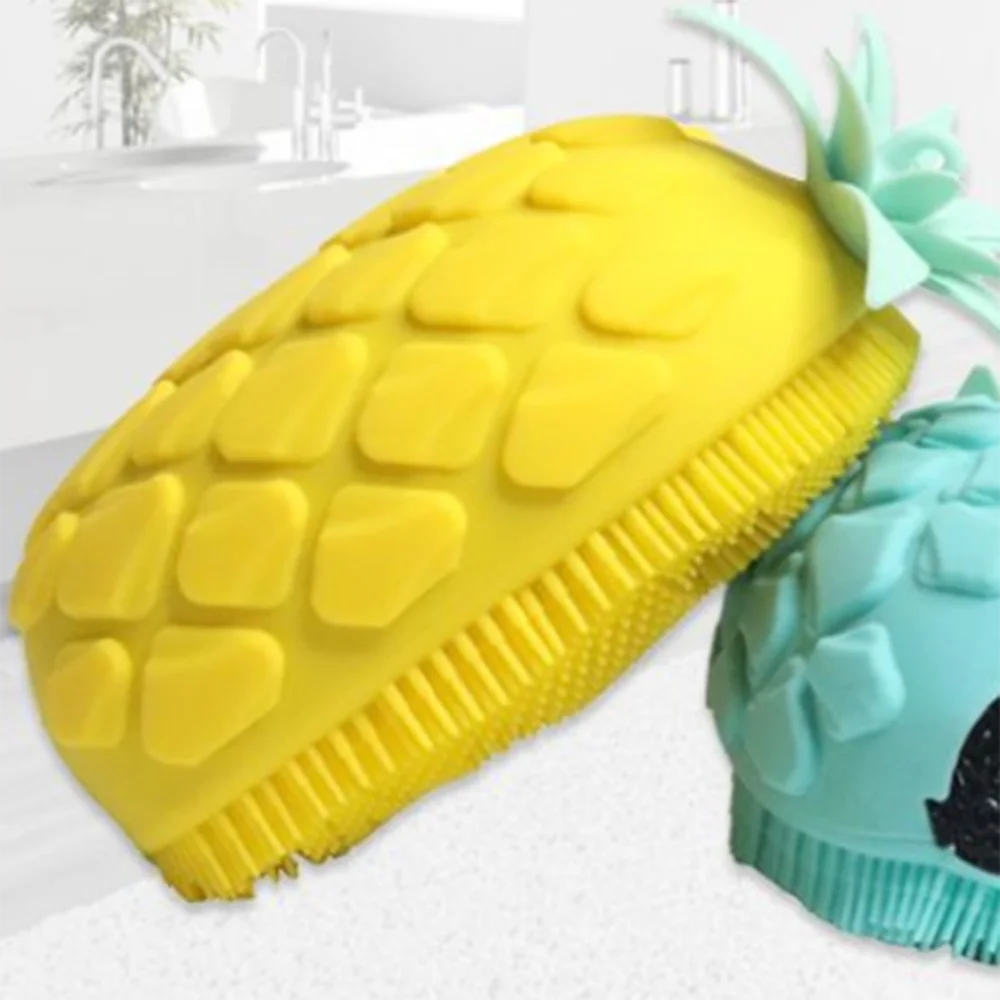 

Silicone Bath Brushes Pineapple Design Newborn Bath Brush Kids Shower Body Massage Comb Facial Cleanser Hair Brush Baby Products
