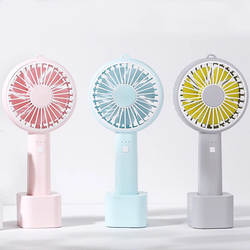 

iHoven Mini Fan USB Rechargeable Portable Handheld Fan Air Cooler Desktop Fans with Phone Holder Stand for Outdoor Office Home