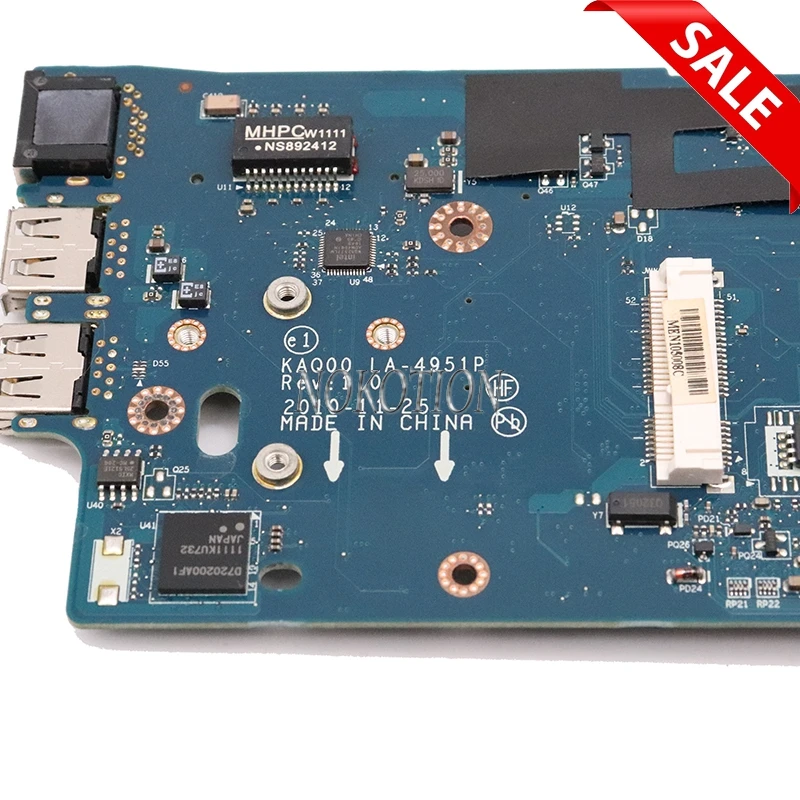 NOKOTION KAQ00 LA-4951P 595764-001 материнская плата ноутбука для hp EliteBook 8540P 8540W DDR3 с графическим слотом не поддерживает i7