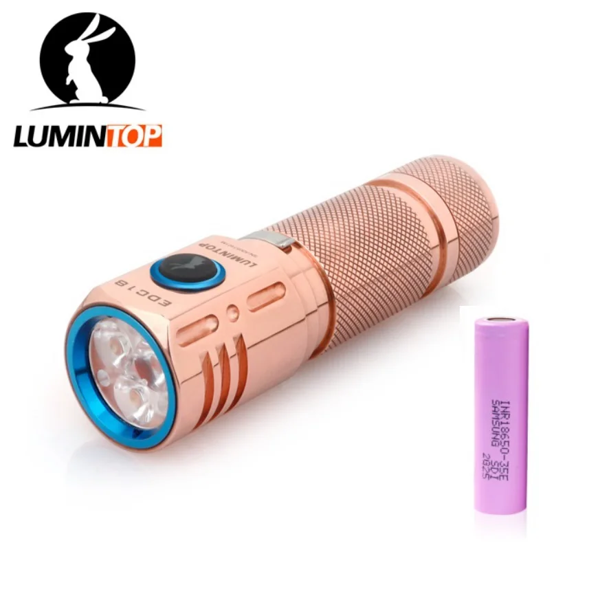 New Lumintop EDC18 Copper EDC Flashlight CREE XP-L HI 2800Lumens Outdoor Lighting for Hiking ,Defensa Personal ,and Camping