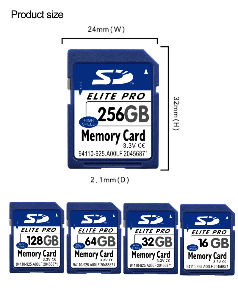 Высокоскоростная SD карта 128 МБ 256 512 1 Гб 2 4 ГБ 8 SDHC SDXC памяти для HD видеокамеры|Карты