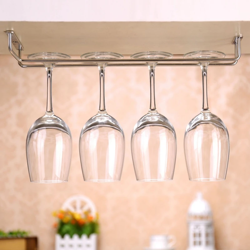 

household products 304 Stainless Steel Wall Mount Wine Stemware Storage Organizer Rack Kitchen supplies Practical furniture