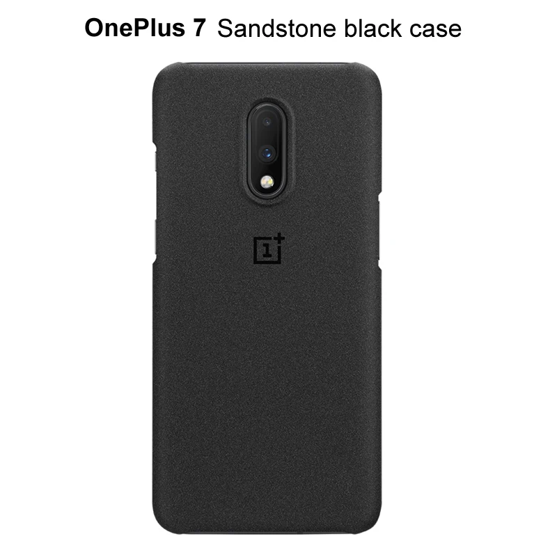 Sandstone black Официальный песчаник силиконовый чехол для OnePlus 7 защитный чехол оригинальные аксессуары Karbon нейлоновый бампер оболочка - Цвет: Sandstone black