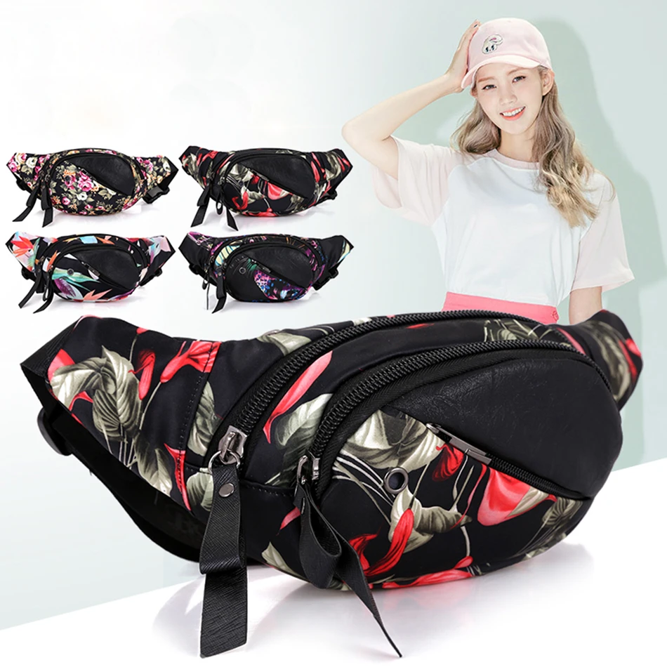 

Красочная напечатанная Женская поясная сумка для альпинизма спортивная водонепроницаемая Женская набедренная сумка Большая вместительна...
