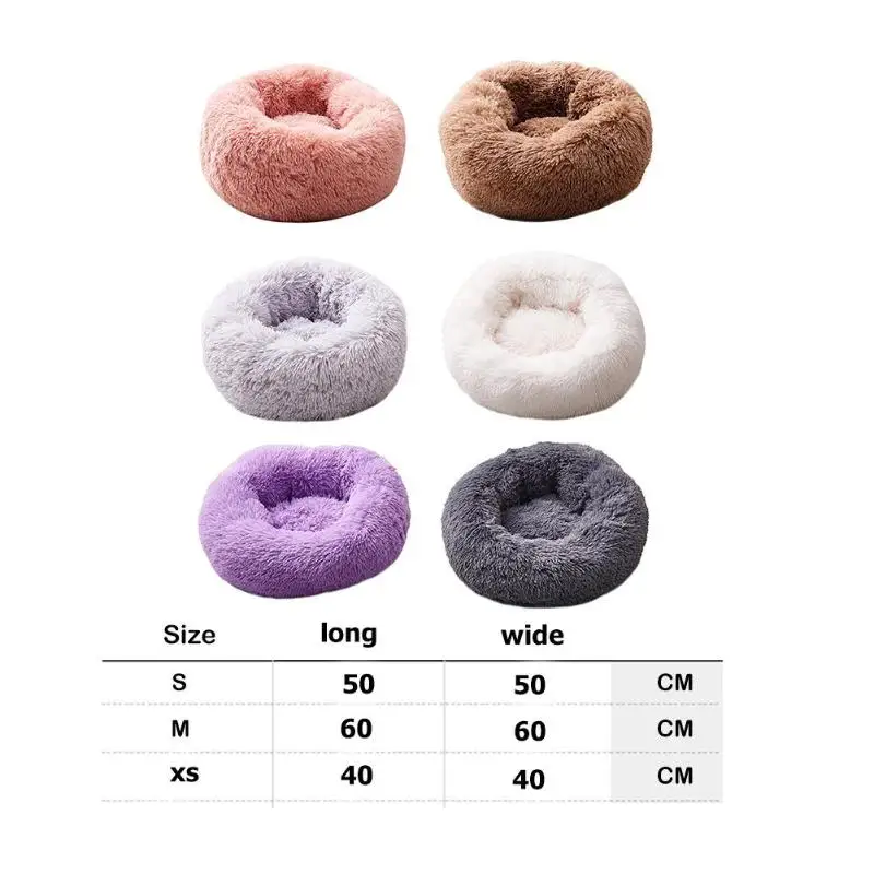 Кошачий домик круглая кровать моющийся длинный плюшевый бархат для чихуахуа