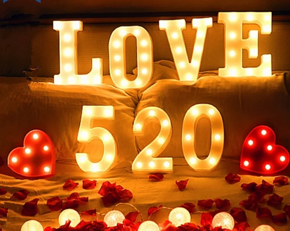 Высококачественная Светодиодная лампа с 3D алфавитом и питанием от аккумулятора