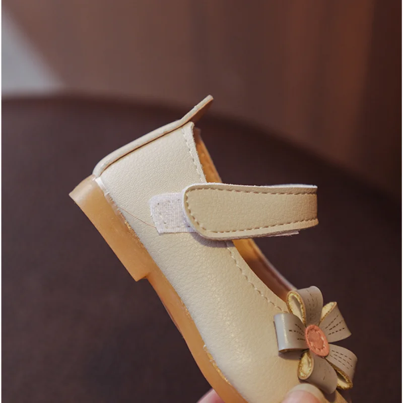 Zapatos planos de princesa peque&ntilde;a para ni&ntilde;a peque&ntilde;a, zapatos planos de piel sint&eacute;tica con hermosas flores, para fiesta de verano, boda, Mary Janes-5