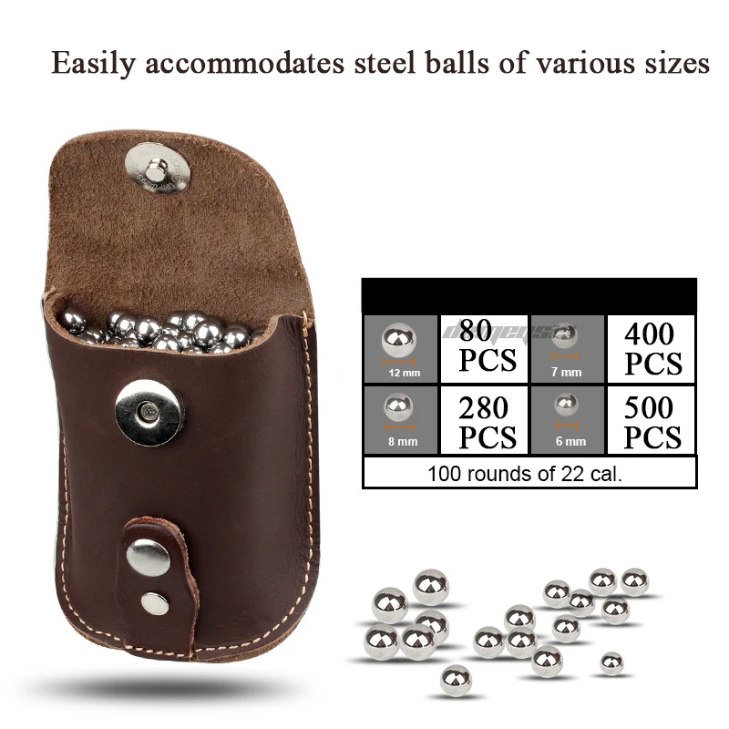 

Outdoor Tactical Slingshot Ammo Pouch Leather Hunting Slingshot Magazine Pouches Steel Ball Pouch Holder